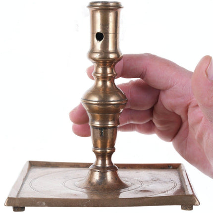17th Century Brass candlestick Footed