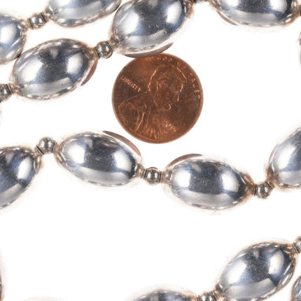33" lange Vintage-Perlenkette aus Sterlingsilber