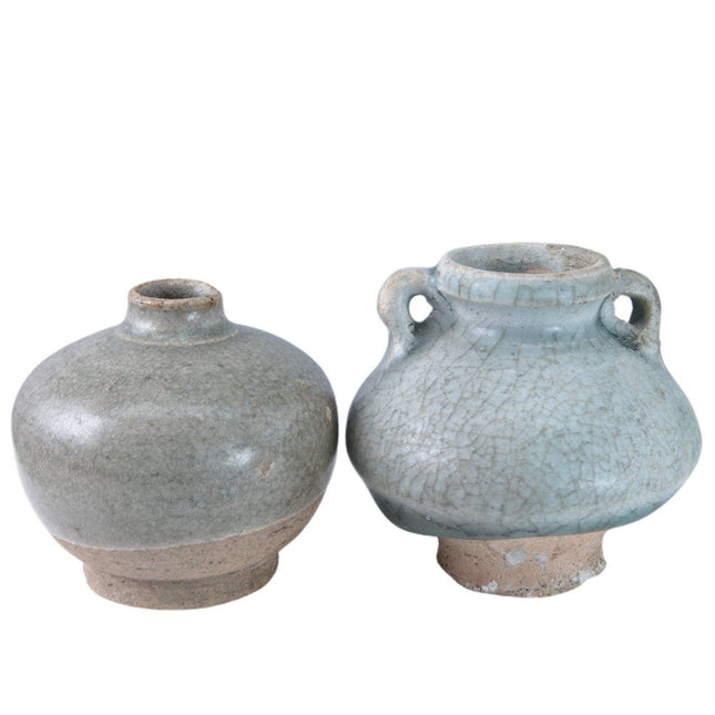 15th Century Thai Sawankhalok celadon jarlets hj