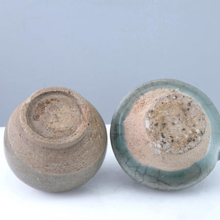 15th Century Thai Sawankhalok celadon jarlets hj