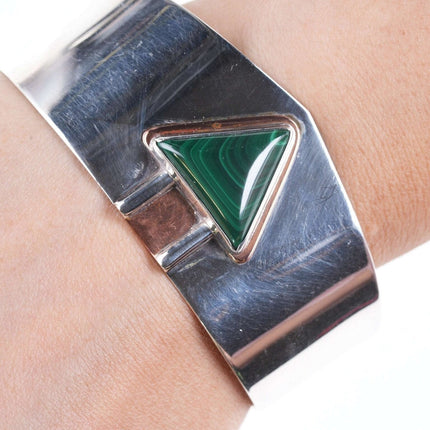 Bracciale vintage in malachite sterling/rame