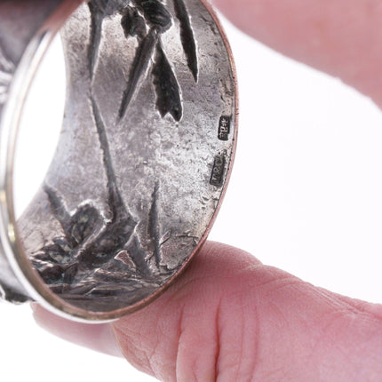 2 Antique Chinese Silver repousse napkin rings