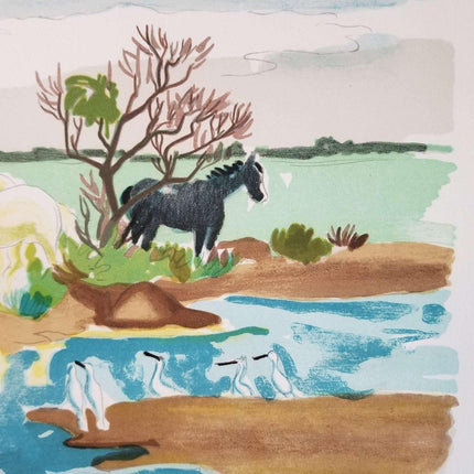 Petite Carmague France Horses French Countryside Yves Brayer Signed Numbered Lit