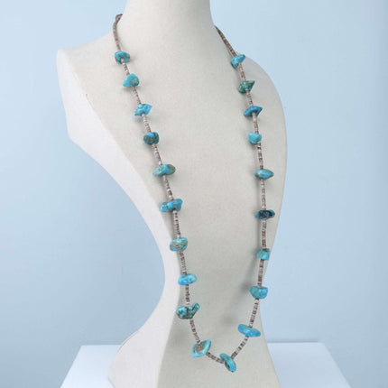Sterling and Turquoise/Shell Navajo Heishi Necklace/Earrings