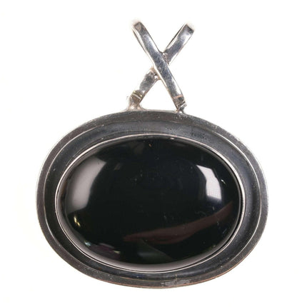 Retro Sterling Onyx Anhänger