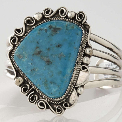 Leslie Nez Kingman Tuquoise Navajo Cuff Bracelet with large stone