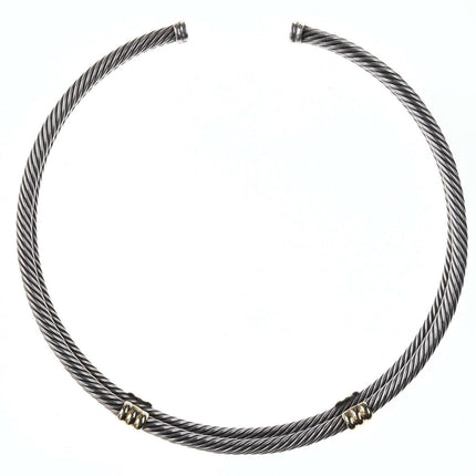 David Yurman Sterling/14k Collar necklace