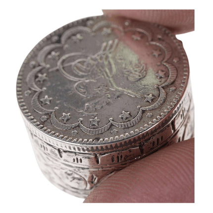 Ottoman Sterling silver coin lid trinket box