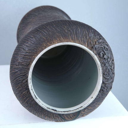 Meiji Period Totai Shippo Japanese Cloisonne Over Porcelain Vase m