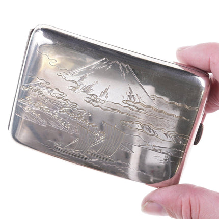 1940's Japanese Hand Engraved 950 Silver  case kl