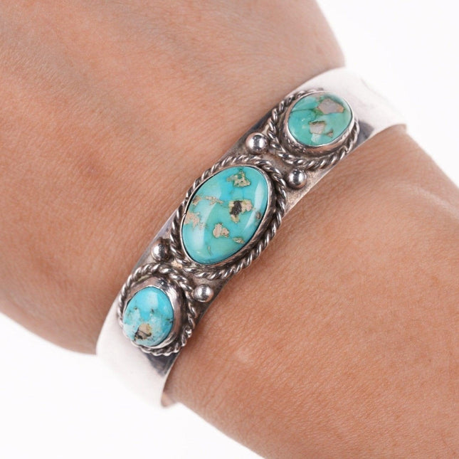 6.5" Vintage Navajo silver and turquoise bracelet