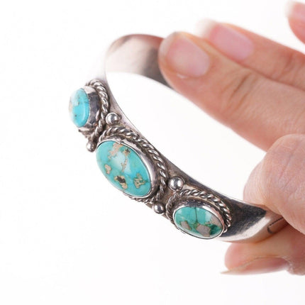 6.5" Vintage Navajo silver and turquoise bracelet