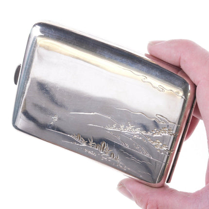 1940's Japanese Hand Engraved 950 Silver  case kl