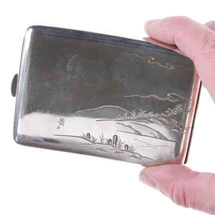 1940's Japanese Hand Engraved 950 Silver  case kl
