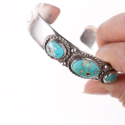 6.5" Vintage Navajo silver and turquoise bracelet