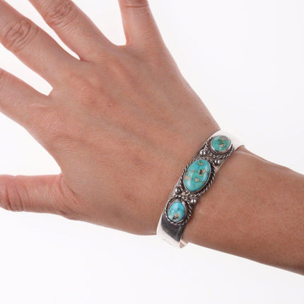 6.5" Vintage Navajo silver and turquoise bracelet