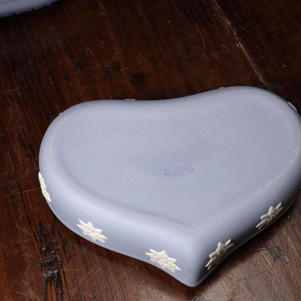 Wedwood Tri Color Heart Shaped Jasperware Box