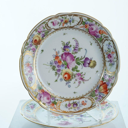 4 c1900 8.25" hand painted Dresden plates