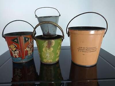 Tin Toy Bucket Collection Sultana Peanut Butter, Ohio Art, Three little pigs, Ma