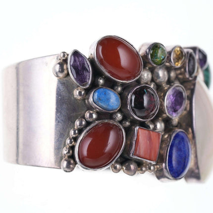 Large Nakai Sterling Multi-stone Cuff bracelet