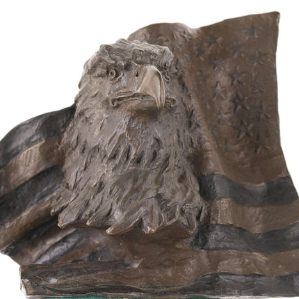 Mark Hopkins Bronze Eagle with flag sculpture 846/2500