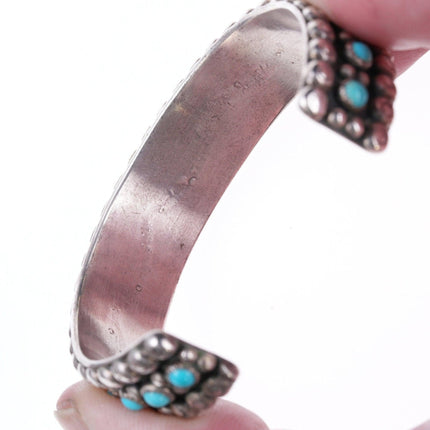 6.25" Vintage Navajo Silver snake eye turquoise bracelet