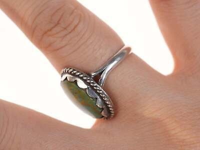 尺寸 6.3 复古美洲原住民纯绿松石戒指