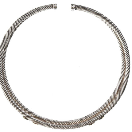 David Yurman Sterling/14k Cable X Crossover Collar Halskette
