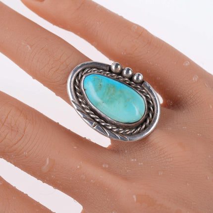 sz5.5 Vintage Navajo sterling and turquoise ring