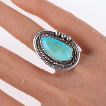 sz5.5 Vintage Navajo sterling and turquoise ring