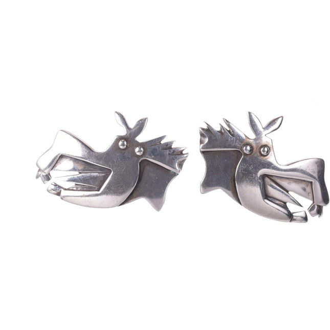 Mid Century Modernist Sterling horse head cufflinks
