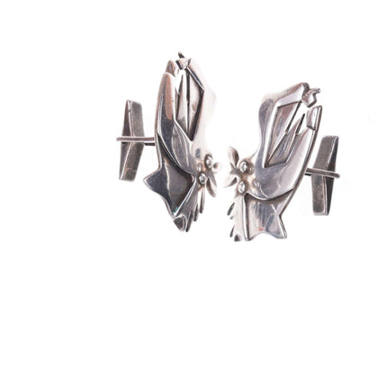 Mid Century Modernist Sterling horse head cufflinks