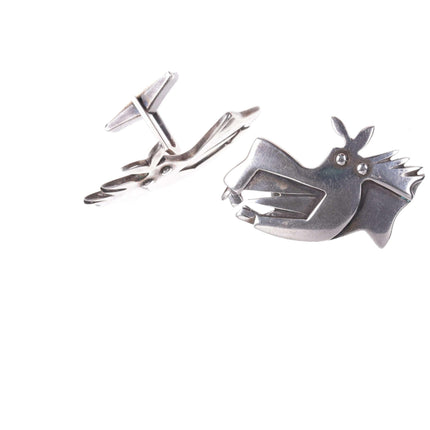 Mid Century Modernist Sterling horse head cufflinks