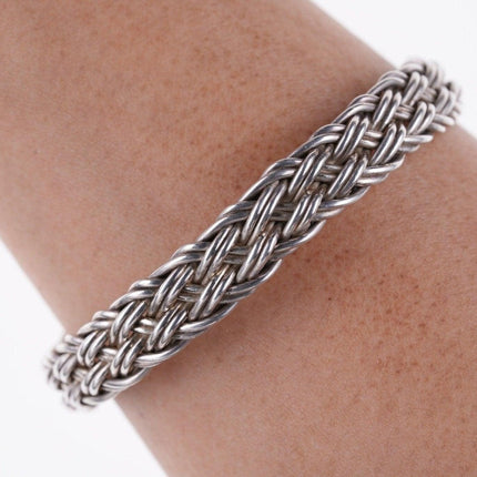 7" Vintage Mexican Sterling Braided cuff bracelet