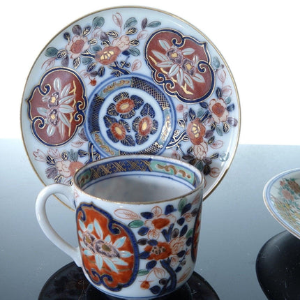 2 Antique Japanese Imari Cups and Saucers