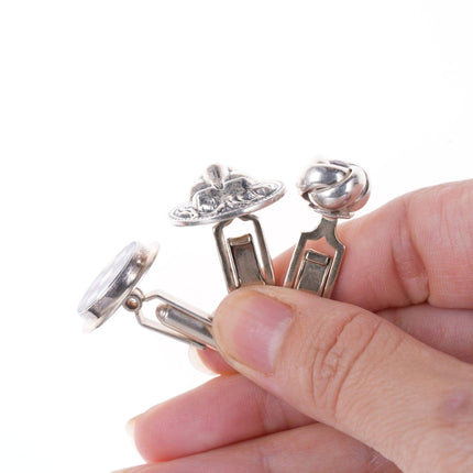 3 Pairs of Retro Sterling cufflinks