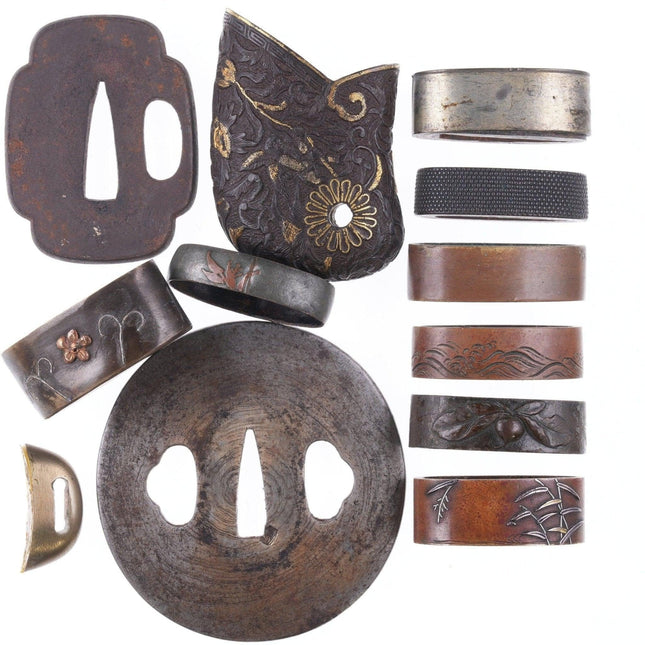 18th/19th century Japanese Samurai sword fittings collection