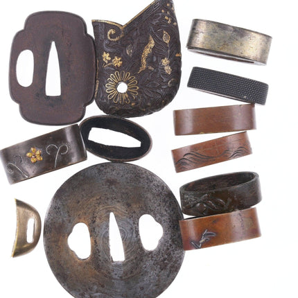 18th/19th century Japanese Samurai sword fittings collection