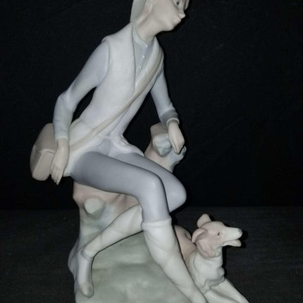 Retired Lladro Shepherd Boy With Dog Figure 4659 C.1969 Rare Early Impressed Mar