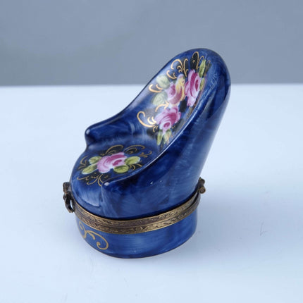 Peint Main Limoges Chair Trinket Box Hand Painted