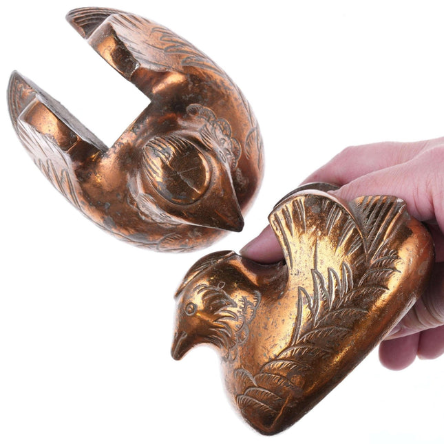 Pr Antique Japanese Mandarin duck Screen holders