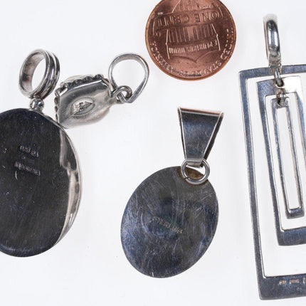 4 Vintage sterling pendants