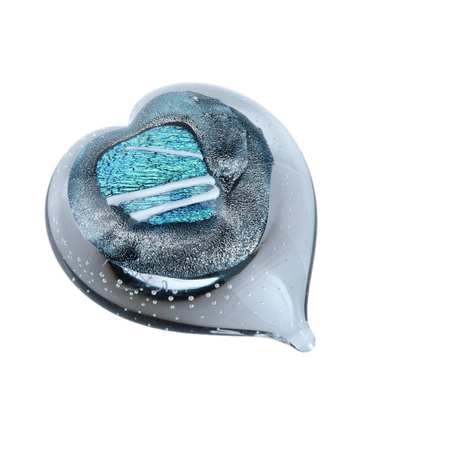 Randy Strong 1998 Studio Art Glass Heart Dichroic Paperweight