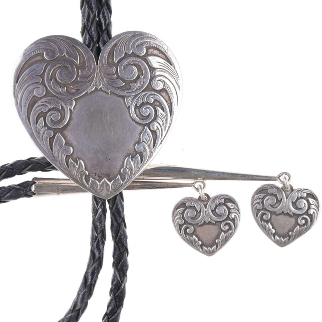 Retro Sterling James Reid for Brighton Southwestern Hearts bolo tie