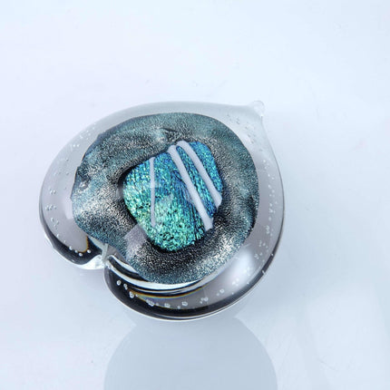 Randy Strong 1998 Studio Art Glass Heart Dichroic Paperweight