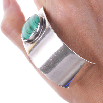 Southwestern Modernist Sterling malachite bracelet