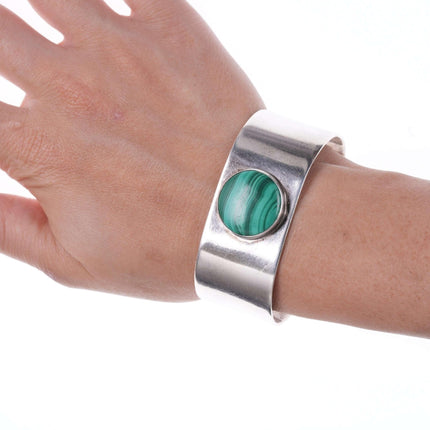 Southwestern Modernist Sterling malachite bracelet