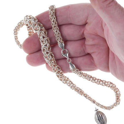 Retro 18" Sterling Byzantine necklace