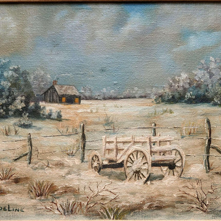 Noeline Harris (1923-2011) Austin Texas Hill Country Landscape with Homestead an