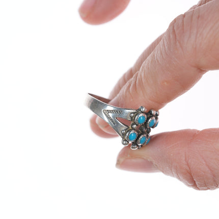 sz10.75 Bell trading post silver and turquoise snake eye ring